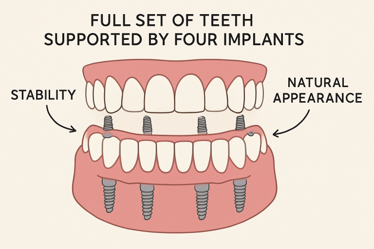Implant-Supported Dentures: All-on-4 for a Permanent Smile